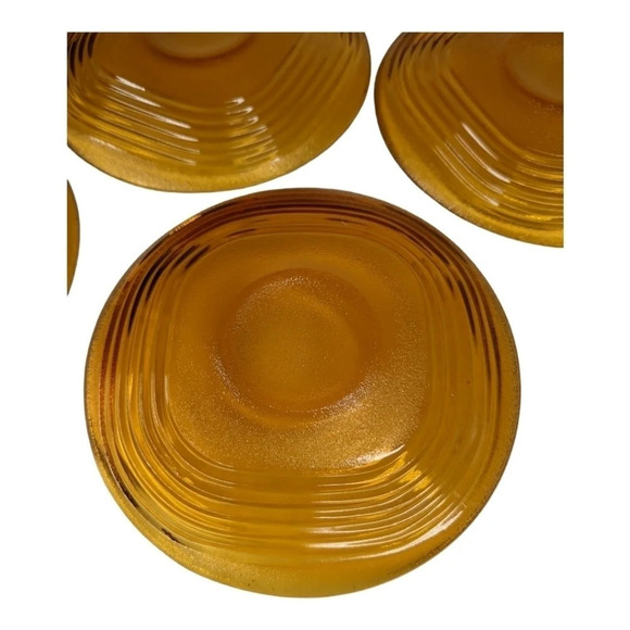 Vintage Duralex France 'Ondine' Cups and Saucers - 10 piece set, Frosted, Orange - Picture 9 of 9